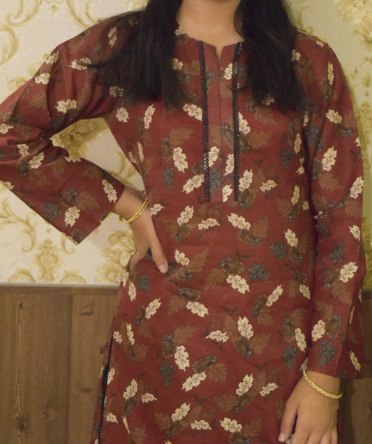 Unstitched Lawn Print 2 Piece (Shirt/Trouser)