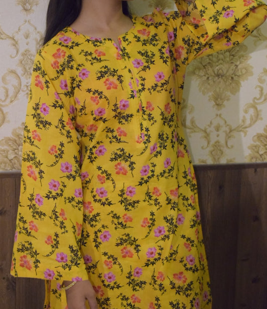 Unstitched Printed Lawn 2 Piece (Shirt/Trouser)