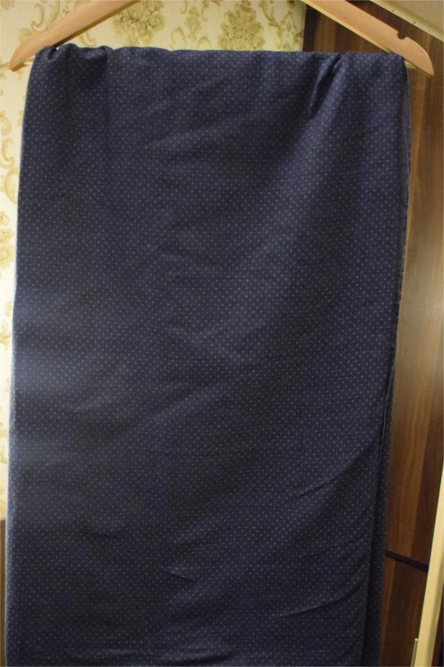 Navy Blue Premium Denim Unstitched 2-Piece (Shirt/Trouser)