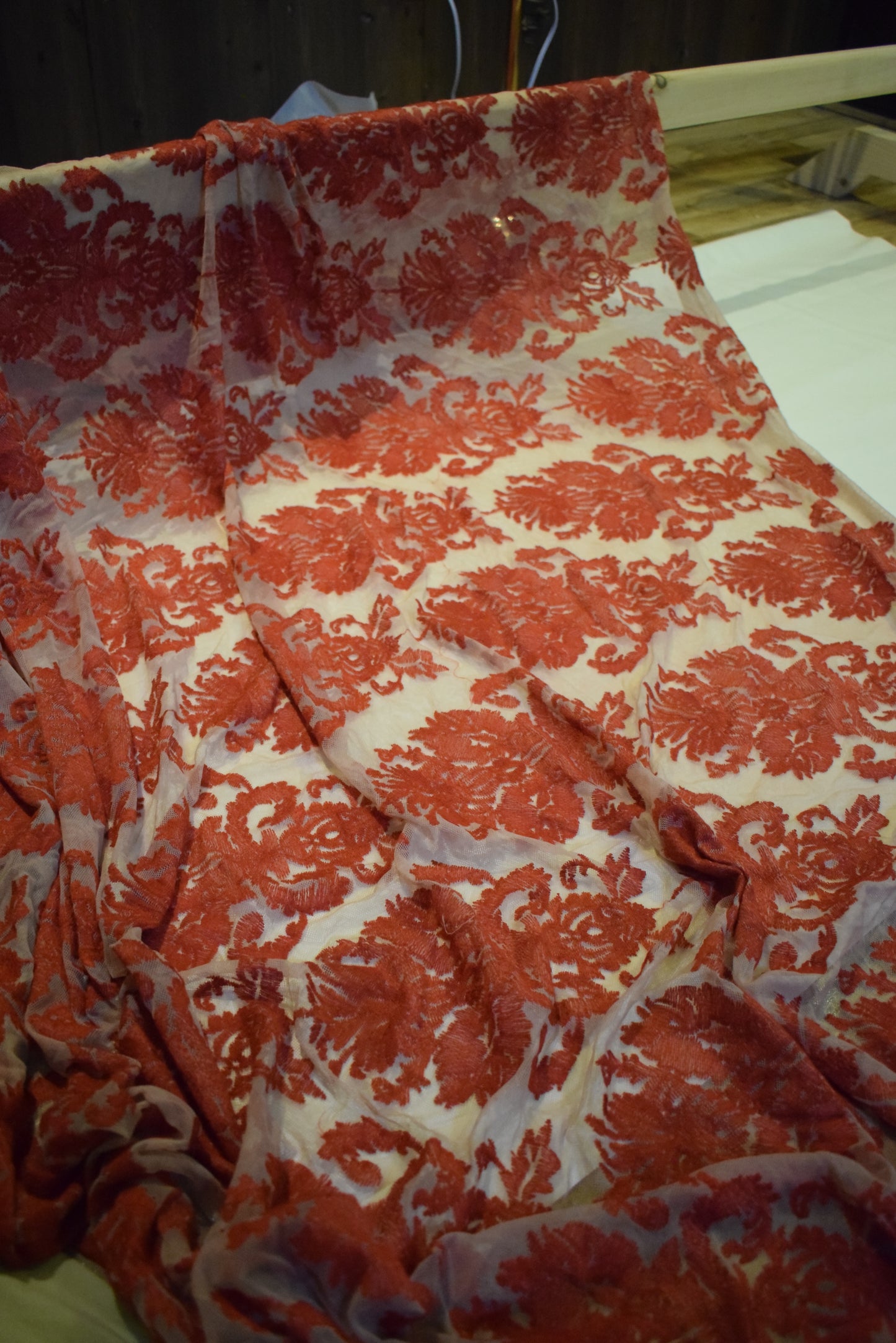 Unstitched Embroided Net Fabric Shirt