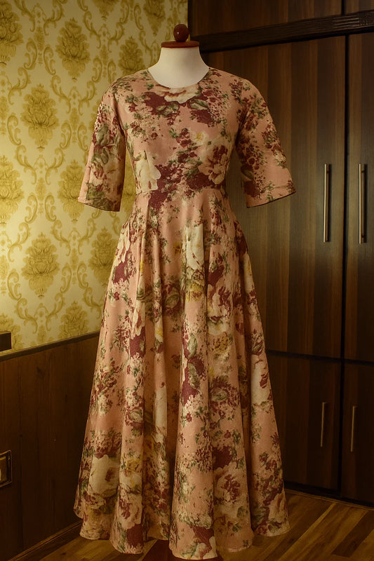 Unstitched Digital Print crepe Silk 2pc (Shirt/Trouser)