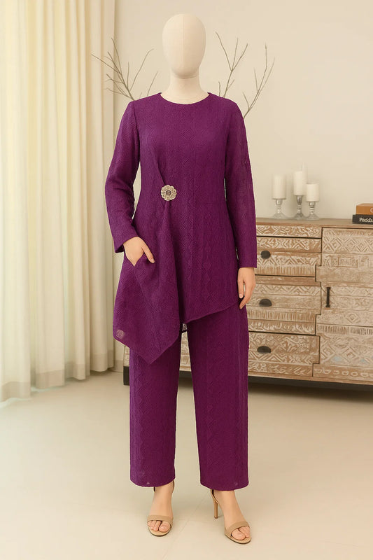 Unstitched  embroided Net Lace Fabric Shirt