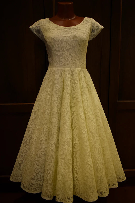 Unstitched Floral Embroided Lace Net Shirt