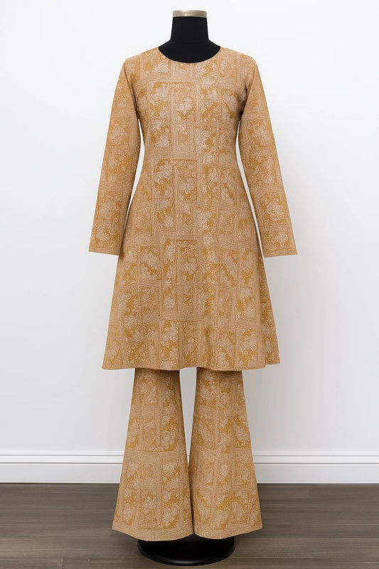 Printed Denim Cotton Unstitched 2-Piece (Shirt/Trouser)