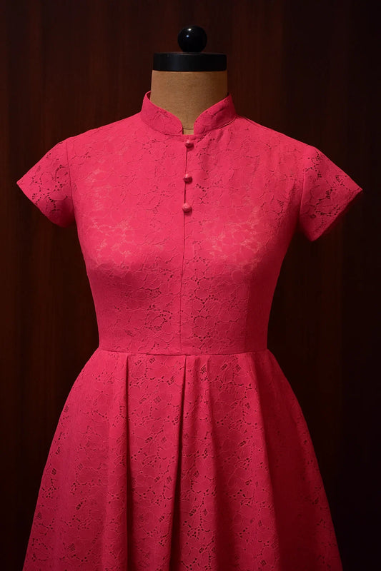 Unstitched Floral Lace Net Shirt