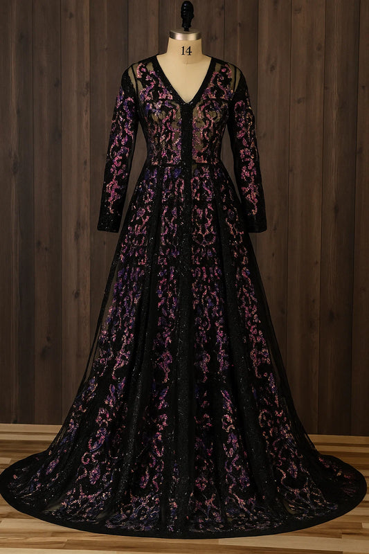 Unstitched Sequin Net Shirt