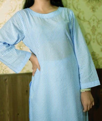 Unstitched Diamond Lawn Print 2 Piece (Shirt/Trouser)