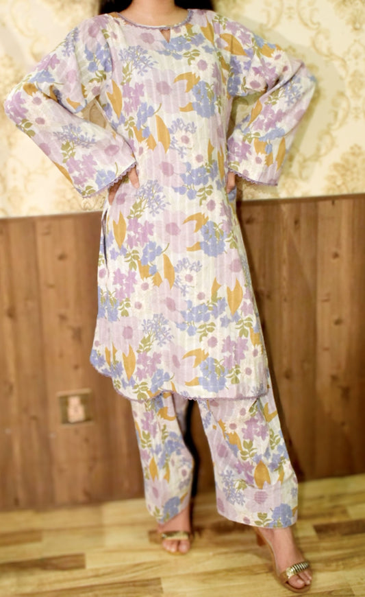 Unstitched Lawn Print 2 Piece (Shirt/Trouser)