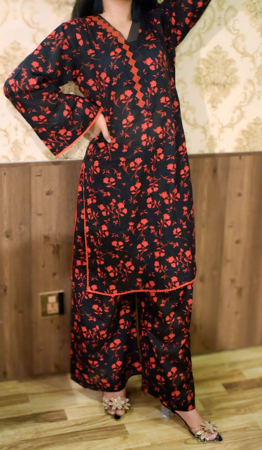 Unstitched Printed Lawn 2 Piece (Shirt/Trouser)