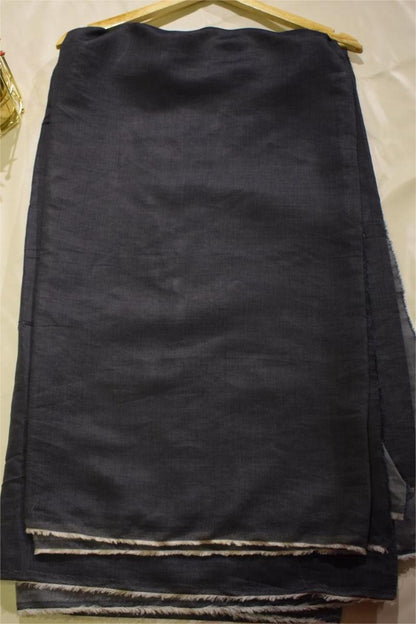 Grey Premium Silk Denim Unstitched 2-Piece (Shirt/Trouser)