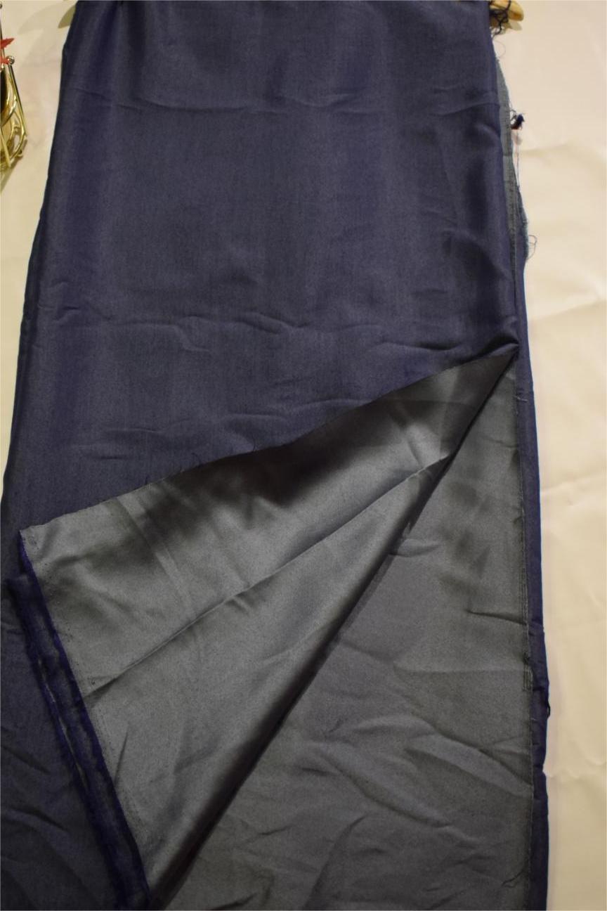 Navy Blue Premium Denim Unstitched 2-Piece (Shirt/Trouser)