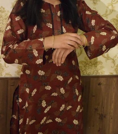 Unstitched Lawn Print 2 Piece (Shirt/Trouser)