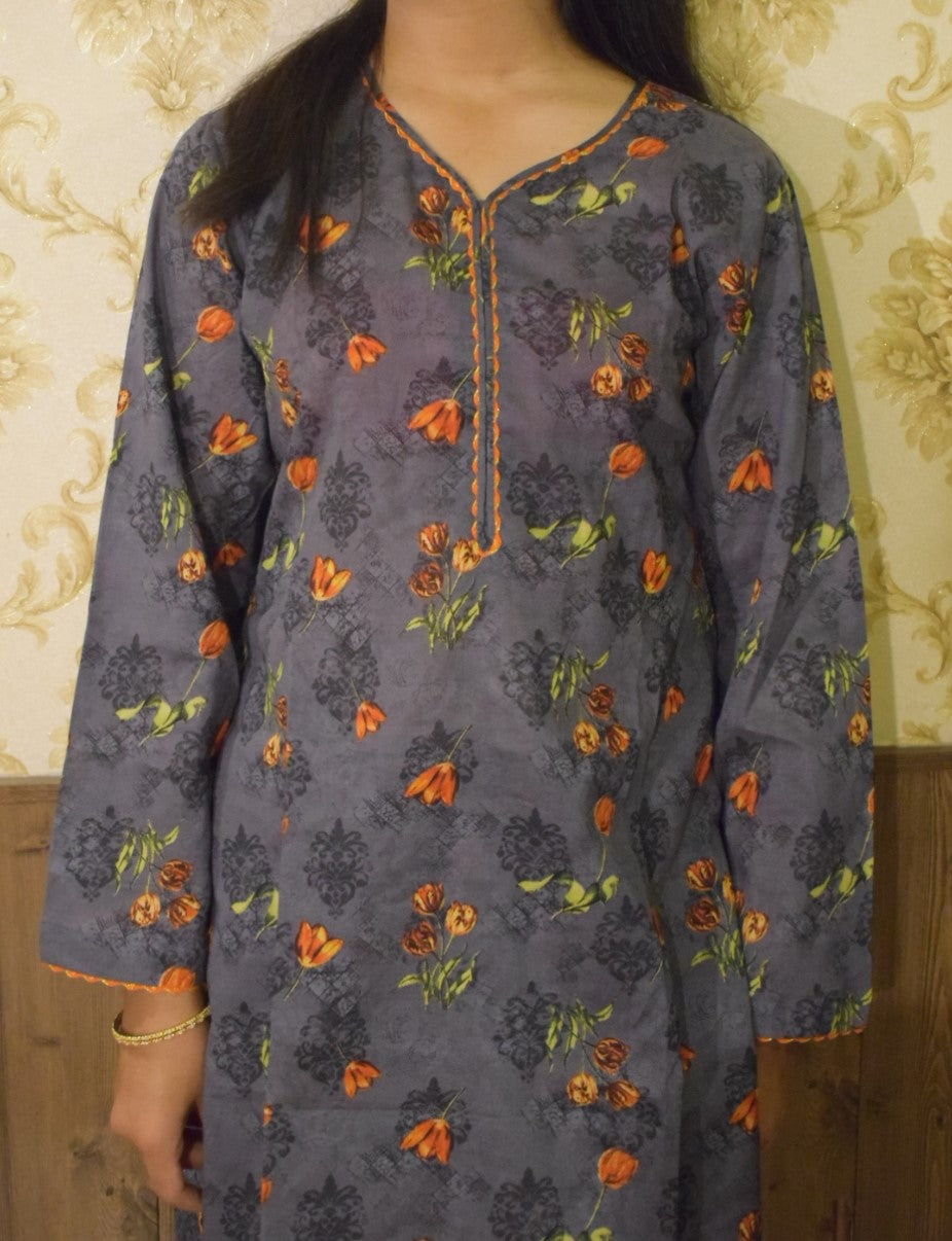 Unstitched Lawn Print 2 Piece (Shirt/Trouser)