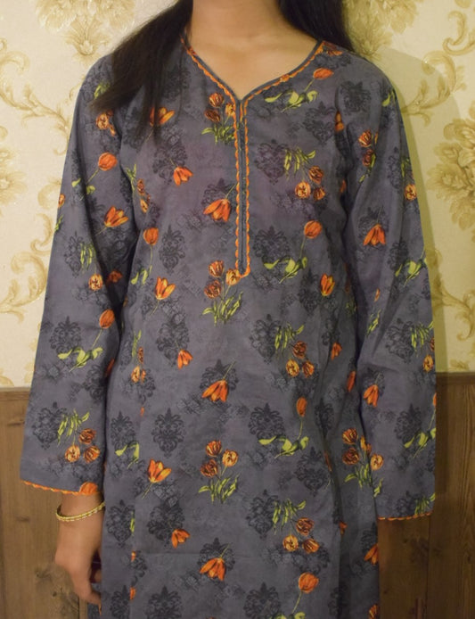 Unstitched Lawn Print 2 Piece (Shirt/Trouser)