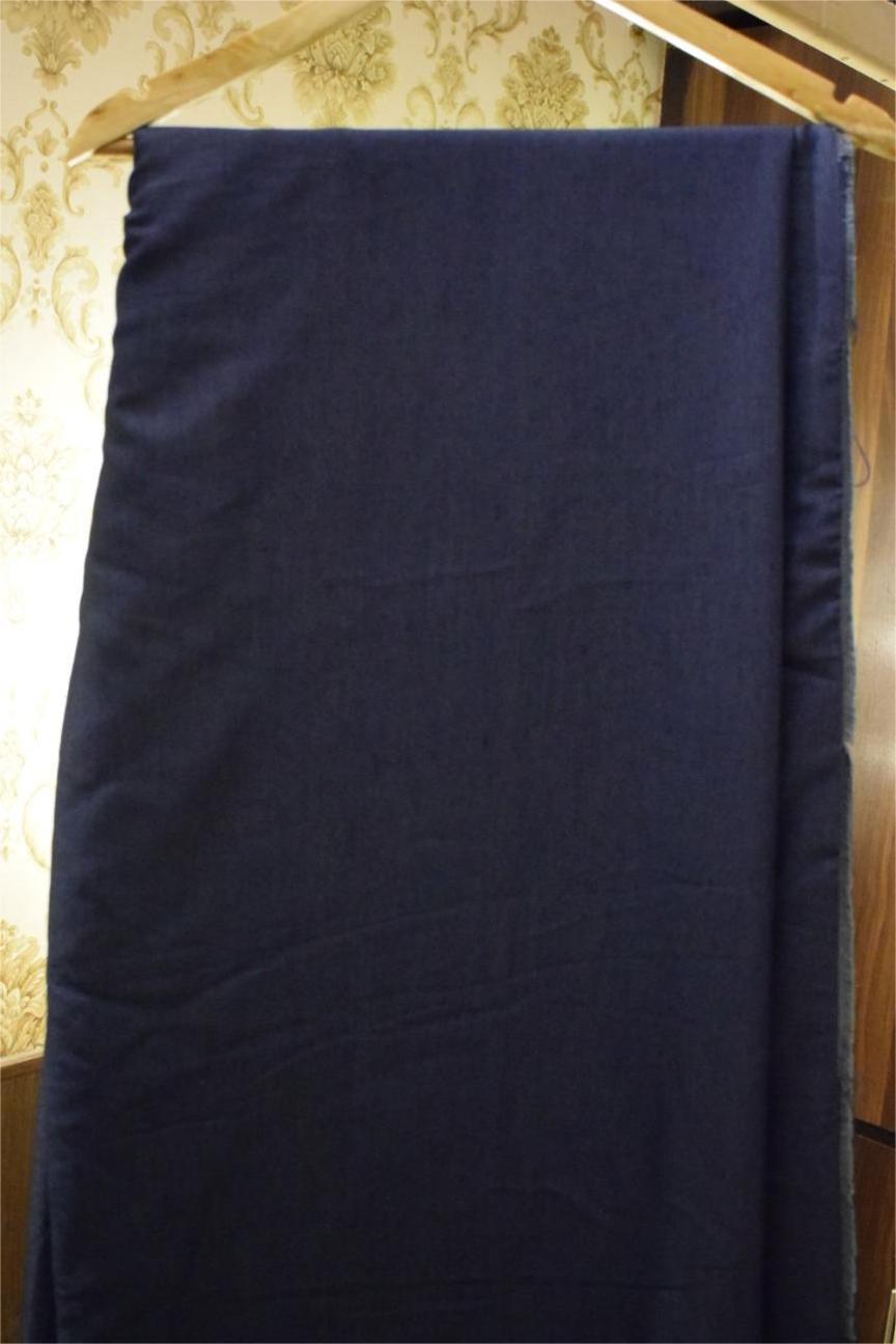 Navy Blue Premium Denim Unstitched 2-Piece (Shirt/Trouser)