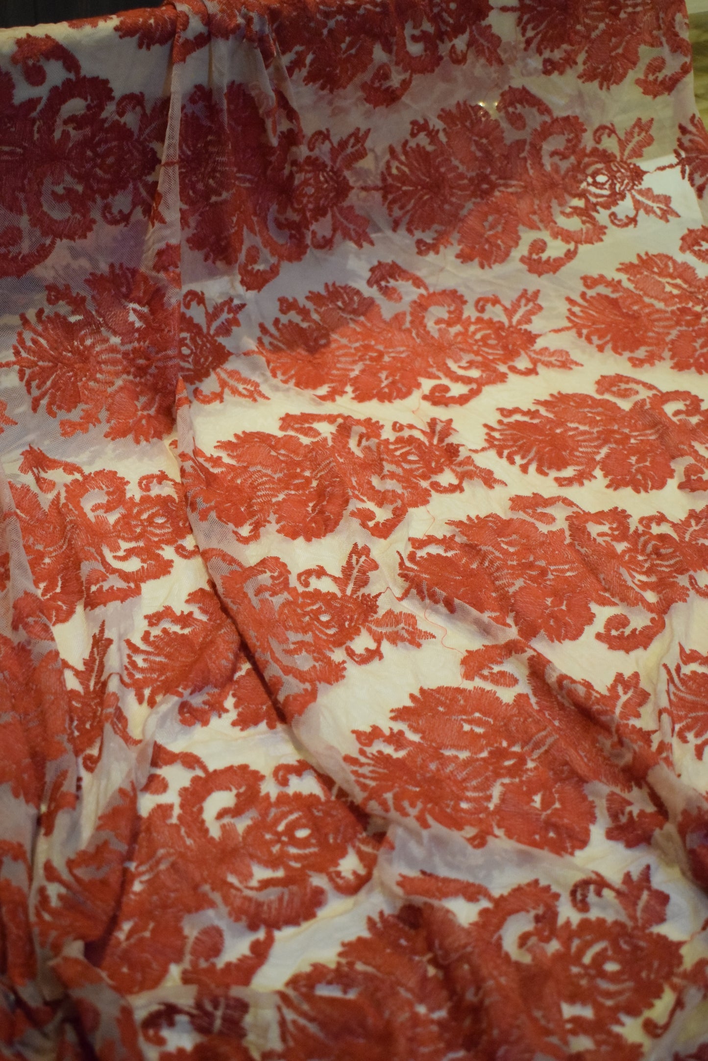 Unstitched Embroided Net Fabric Shirt