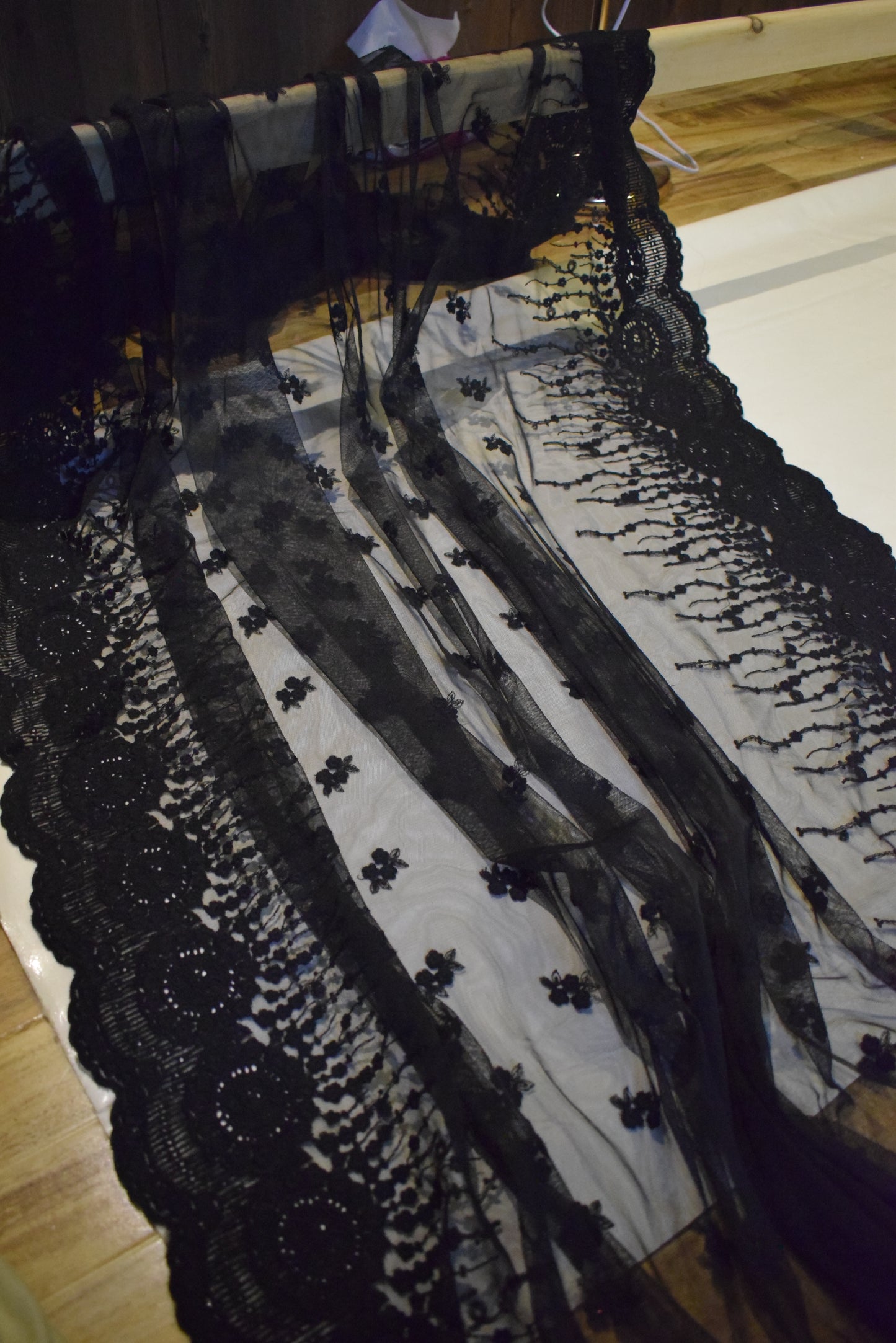 Unstitched Embroided Net Shirt