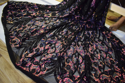 Unstitched Sequin Net Shirt