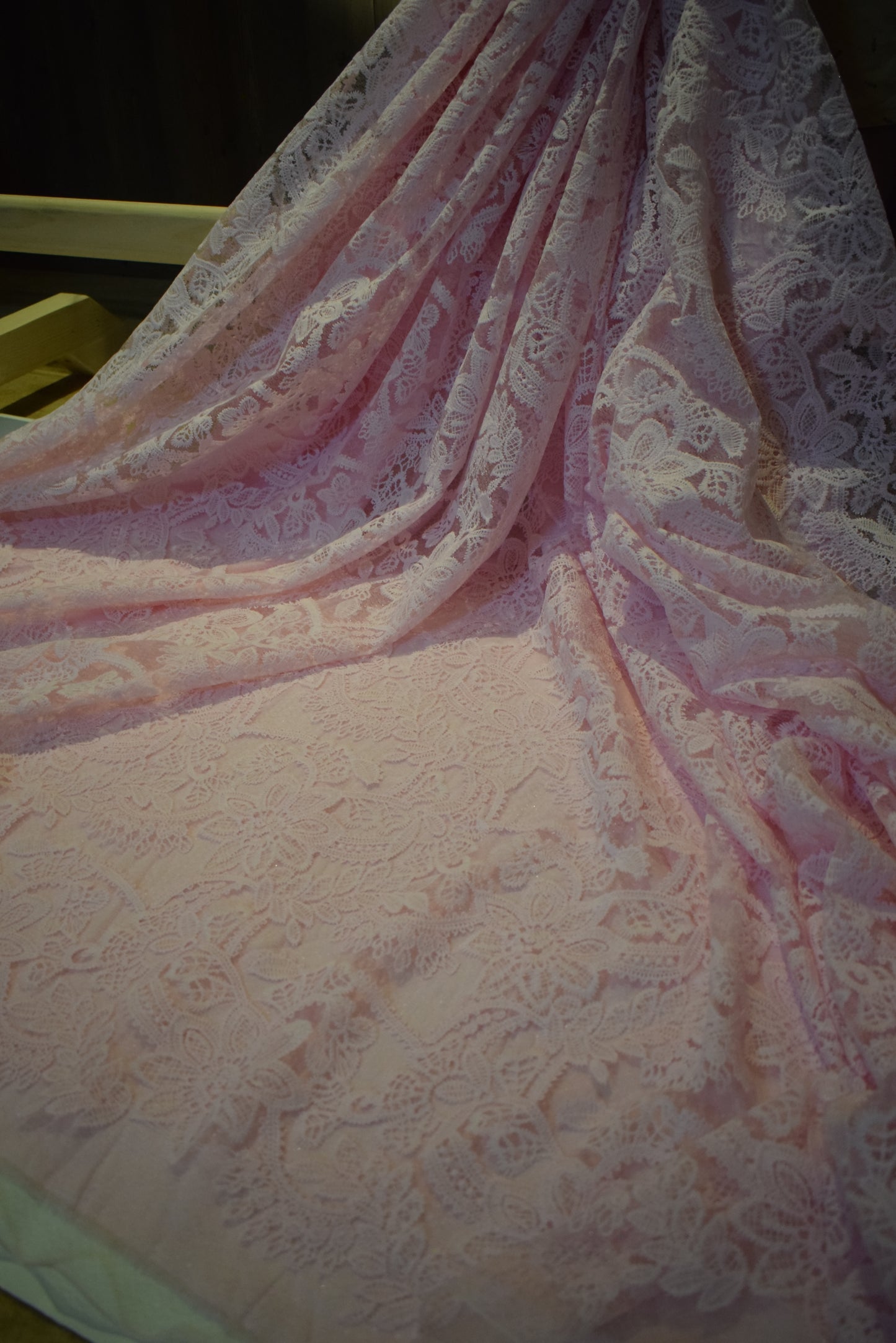 Unstitched Floral Embroidery Net Lace Shirt