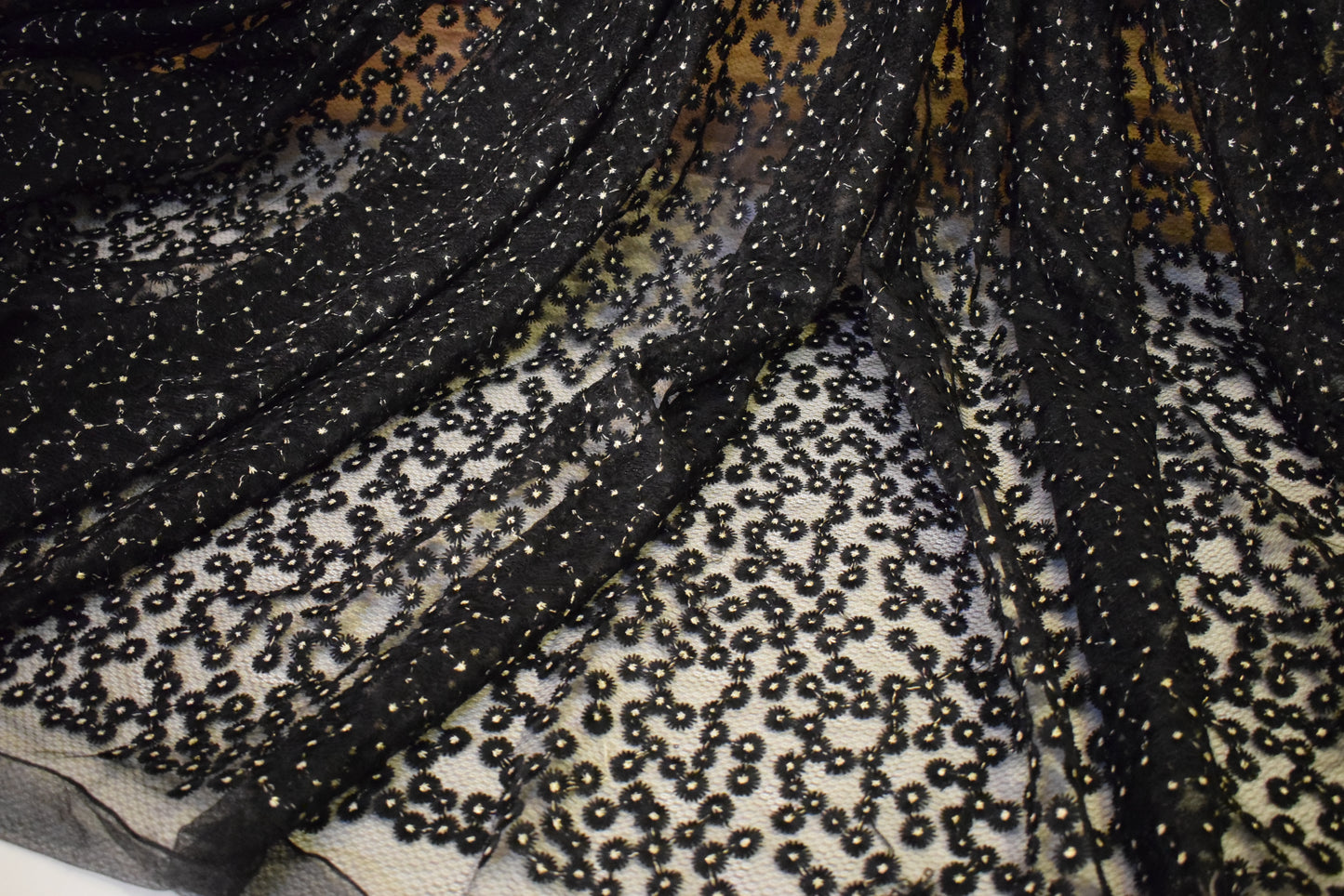 Unstitched Embroided Net Shirt