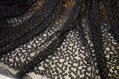 Unstitched Embroided Net Shirt