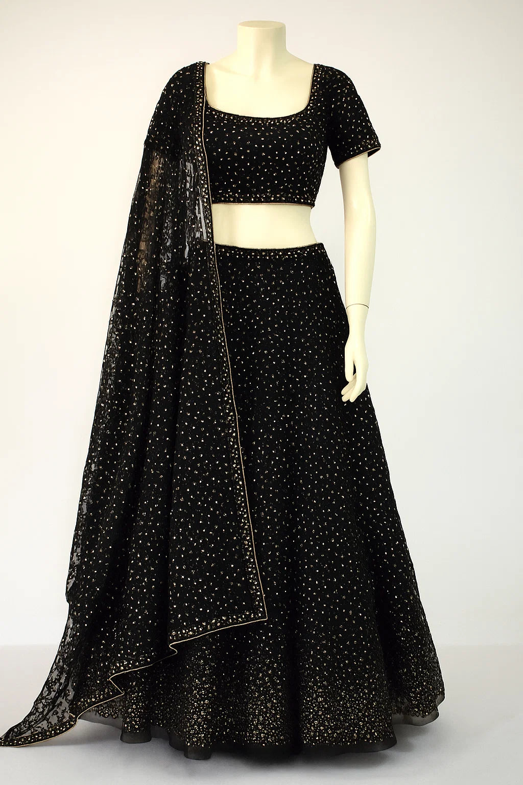 Unstitched Embroided Net Shirt