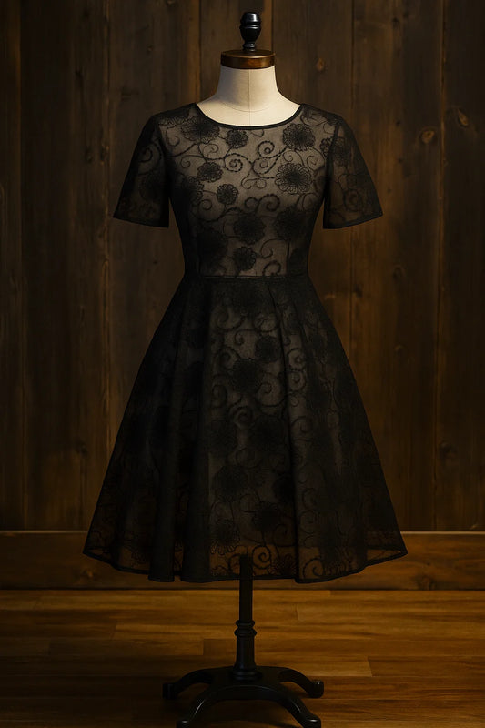 Unstitched Embroided Floral Net Lace Shirt