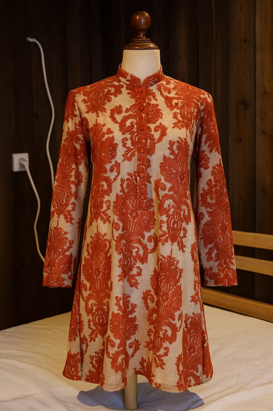 Unstitched Embroided Net Fabric Shirt