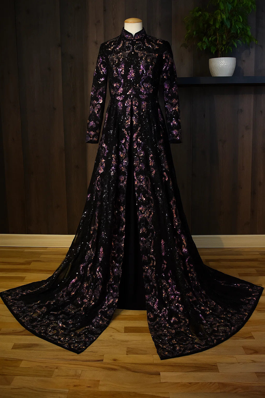 Unstitched Sequin Net Shirt