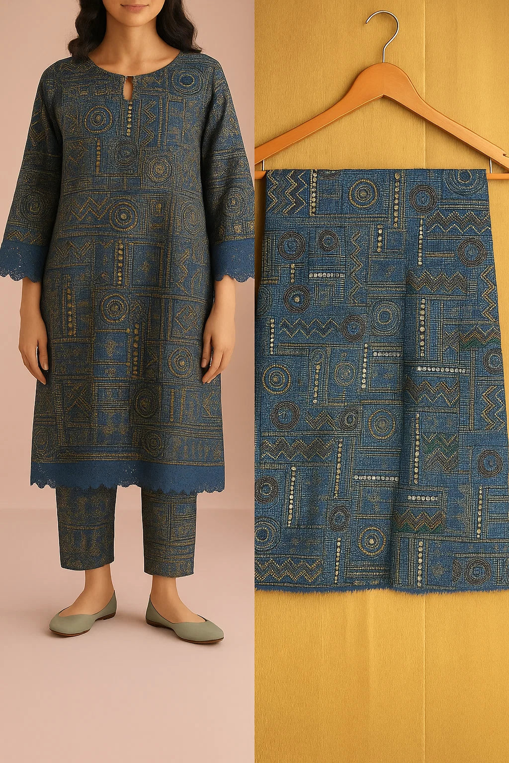 Unstitched 2pc Linen Shirt/Trouser